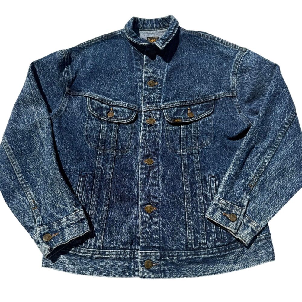 Vintage Lee Riders Acid Wash Denim Jacket Women’s Blue Trucker Tagged XL 80s 90s